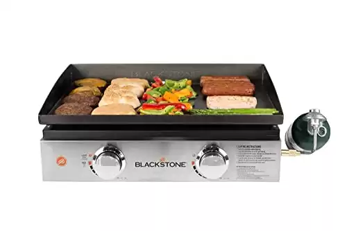 Blackstone 22" Tabletop Grill without Hood- Propane Fuelled 22 inch Portable Gas Griddle with 2 Burners - Rear Grease Trap for Kitchen, Outdoor, Camping, Tailgating or Picnicking (1666)