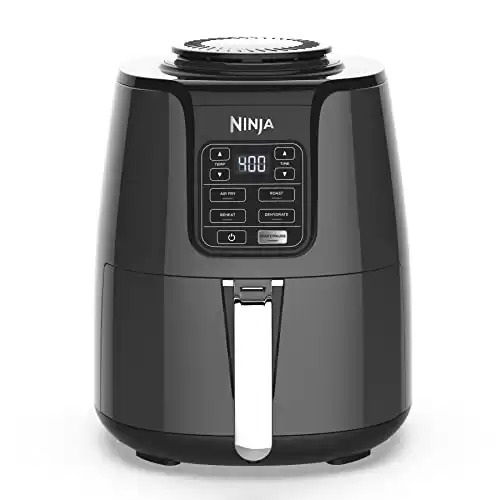 Ninja AF101 Air Fryer that Crisps, Roasts, Reheats, & Dehydrates, for Quick, Easy Meals, 4 Quart Capacity, & High Gloss Finish, Grey