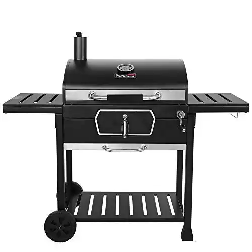 Royal Gourmet CD2030AN 30-Inch Charcoal Grill, Deluxe BBQ Smoker Picnic Camping Patio Backyard Cooking, Black, Large