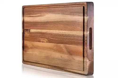 PREMIUM ACACIA Cutting Board & Professional Heavy Duty Butcher Block