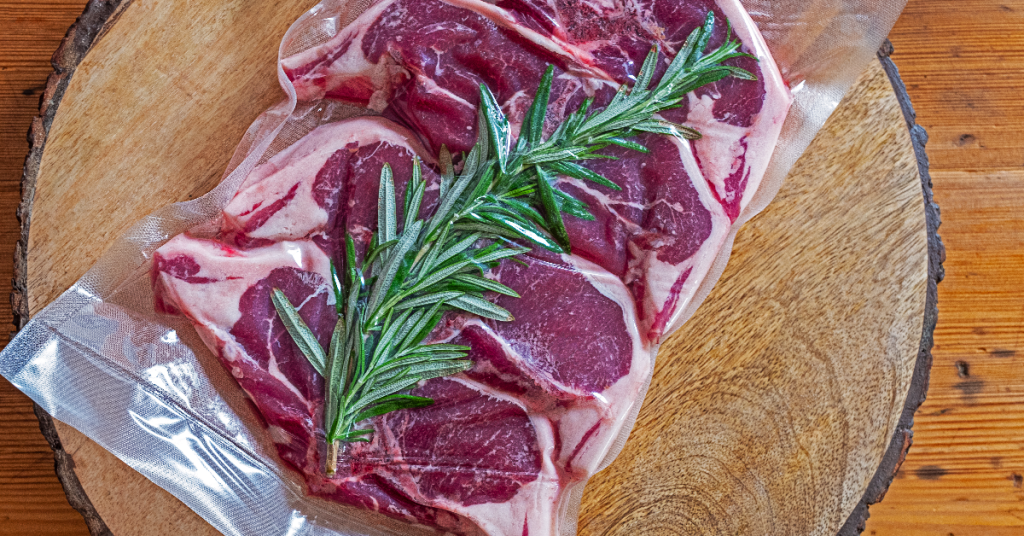 vacuum sealed steaks for sous vide